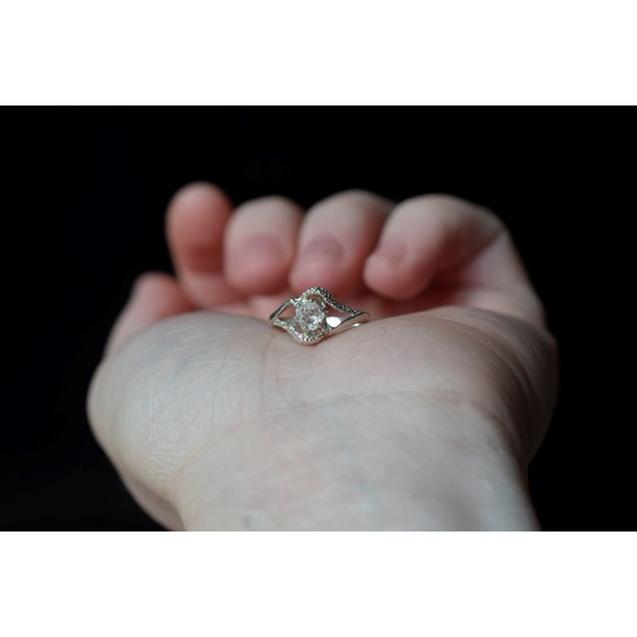 Unique Engagement Ring, Handmade Diamond Ring, Solid Sterling Silver - Picture 1 of 7